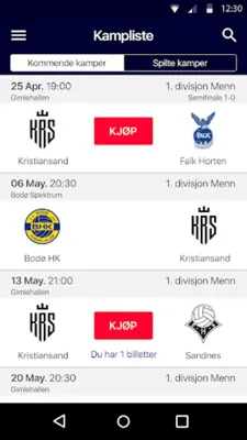 Kristiansand topphåndball android App screenshot 3